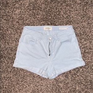 Pacsun light blue striped high wasted shorts